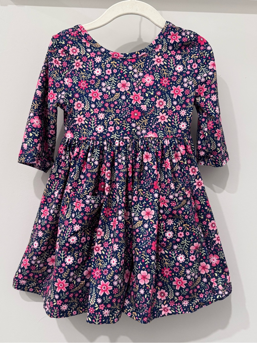 Mila & Rose Girls' 3T Navy Floral Dress